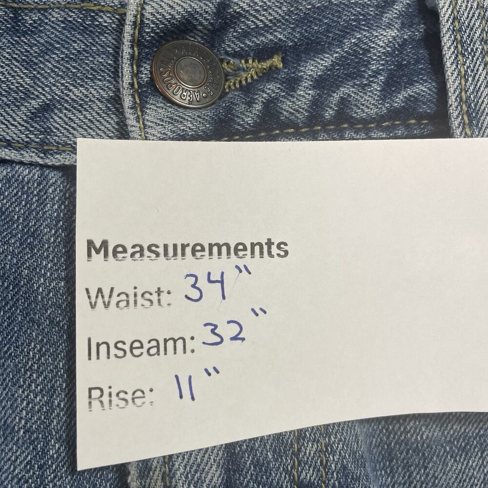 Aeropostale Distressed Slim Straight Jeans Men's Fits 34x32 (33x32 Tag) - Picture 6 of 16